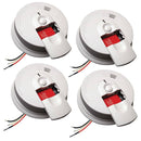 Kidde Firex Smoke Detector, Hardwired with nine-V Battery Backup & Front-Load Battery Door, Smoke Alarm, 4-Pack