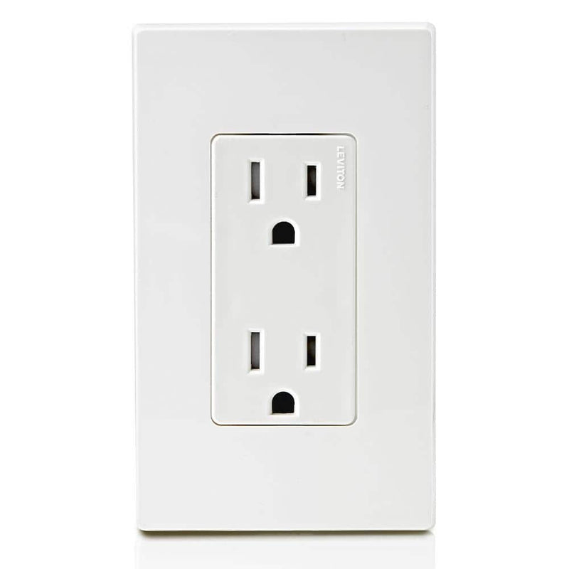 Leviton Decora 15 Amp Tamper-Resistant Duplex Outlet, White (10-Pack)