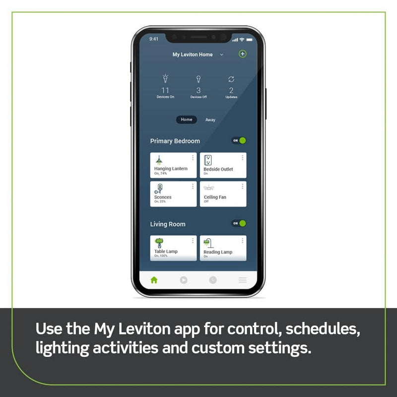 Leviton Decora Smart No-Neutral Dimmer & Wi-Fi Bridge Kit for Older Homes Without a Neutral Wire