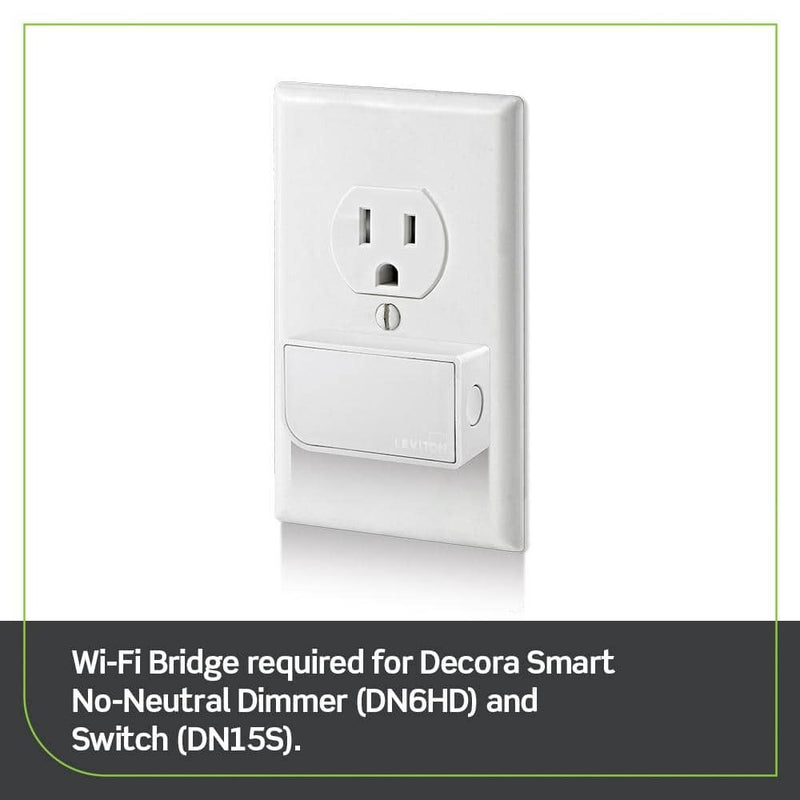 Leviton Decora Smart No-Neutral Dimmer & Wi-Fi Bridge Kit for Older Homes Without a Neutral Wire
