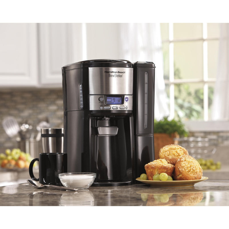 Hamilton Beach BrewStation 12- Cup Programmable Black Drip Coffee Maker with Removable Water Reservoir