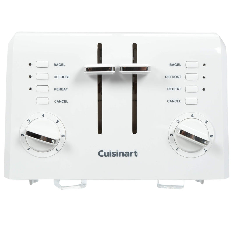 Cuisinart Compact 4-Slice White Wide Slot Toaster with Crumb Tray