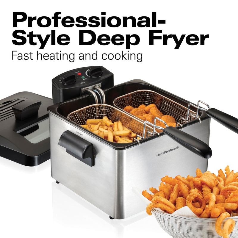 Hamilton Beach Professional-Style 3-Basket Deep Fryer