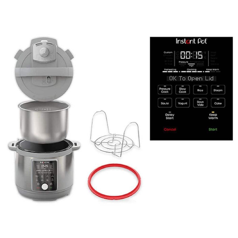 Instant Pot Silver 8 qt. Stainless Steel Duo Plus Multi-Use Electric Pressure Cooker with Whisper-Quiet Steam Release, V4